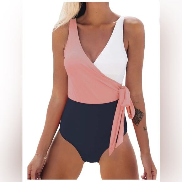 Cupshe Other - Cupshe Women's One Piece Swimsuit Plunging Knotted Monokini